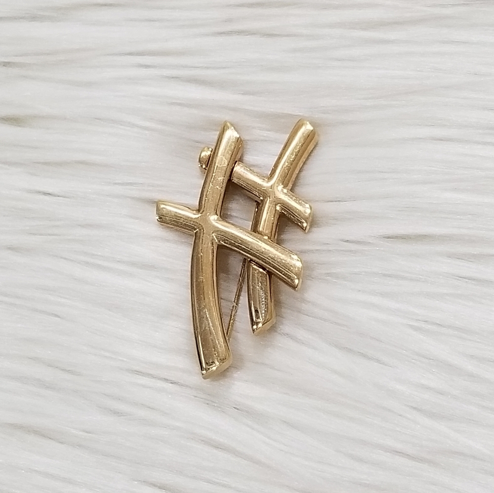 Vintage hashtag brooch
